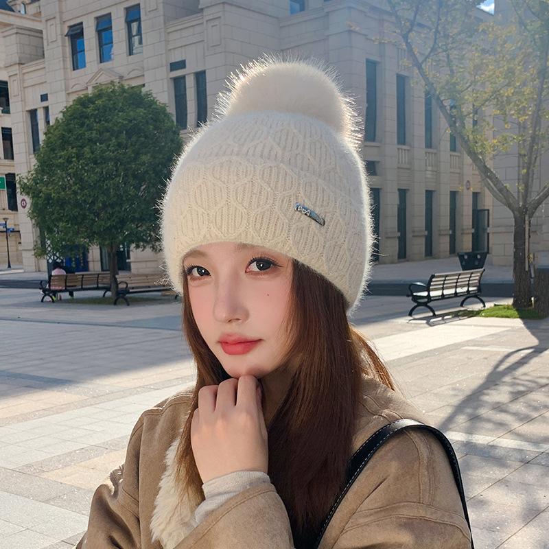 Hut Herbst und Winter Damen Warme Wollmütze Fleece Verdickte Strickmütze Niedliche Ohrenmütze Lässig Outdoor- & Weihnachtsbekleidung