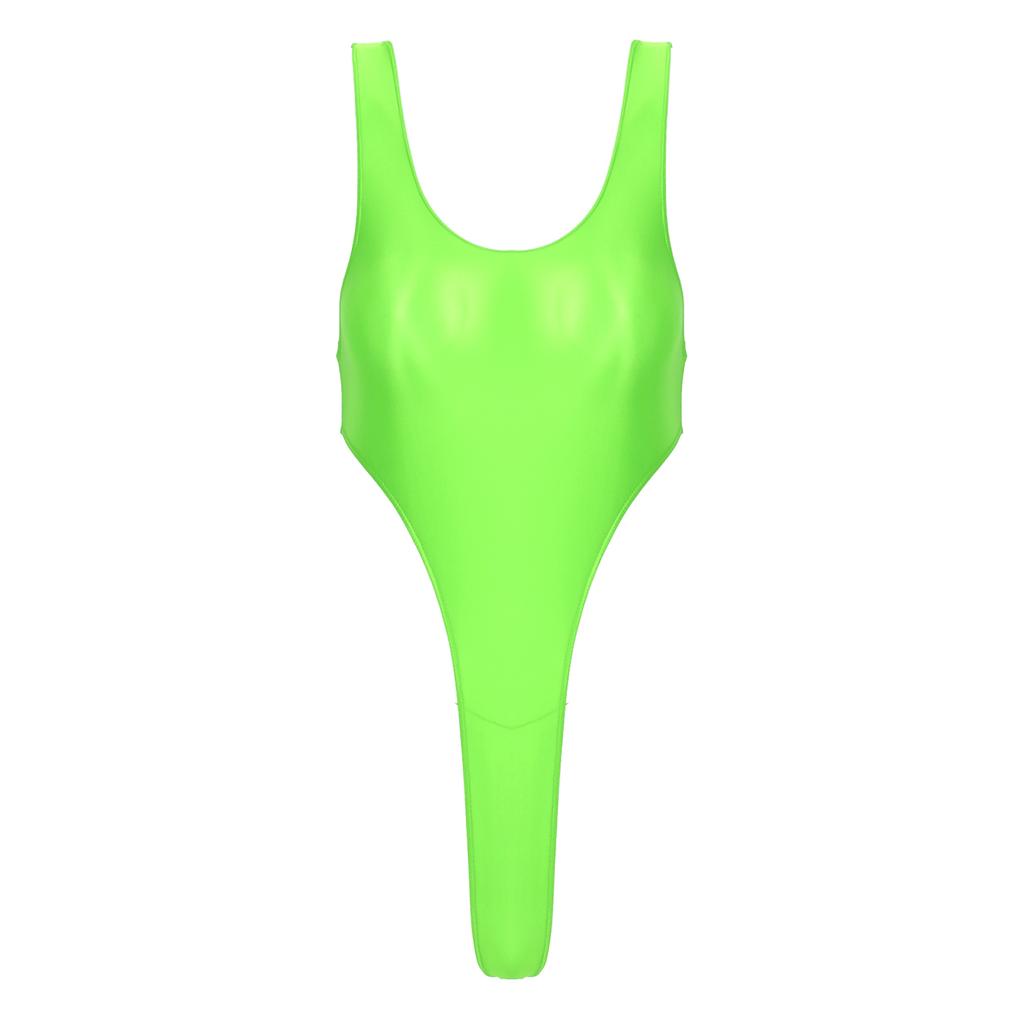 Γυναικείο Γυαλιστερό Ολόσωμο Μαγιό Χωρίς Πλάτη Ψηλό Κόψιμο Ολόσωμο Μαγιό