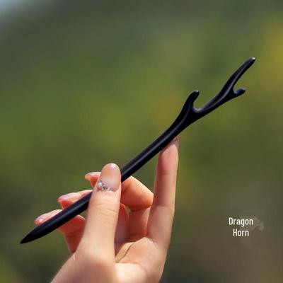 Black Sandalwood Hairpin: Ancient Chinese Style, Original High-End Design for Elegant Updos