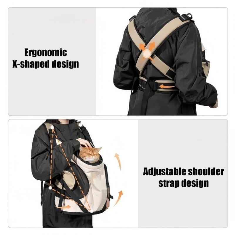 Adjustable Cats Chest Carriers For Hiking Travel Breathable Pet Front Carrying Bag With Safety Buckles for Transportation
