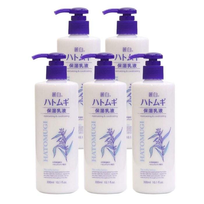Reihaku Job s Tears Moisturizing Milk 300ml x 5 (1500ml Total) - Job s Tears Extract, Ceramide, Vaseline, Shea Butter - Made in Japan