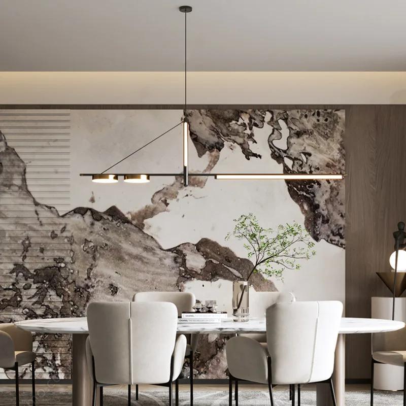 Modern Minimalist Luxurious LED Pendant Light Living Room Dining Room Long Pendant Light Kitchen Decoration Lighting Fixtures