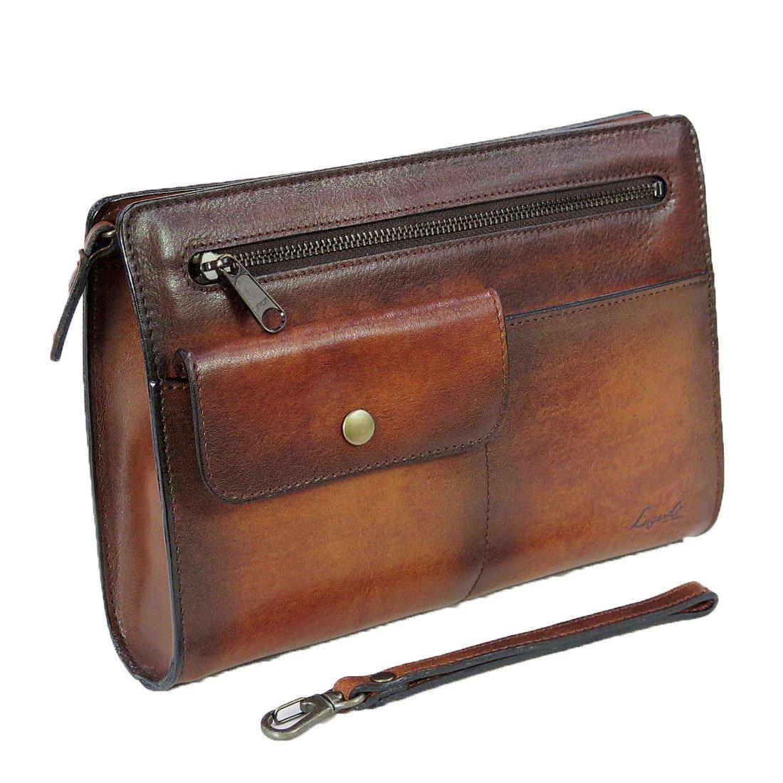

LuggageAOKI Aoki Bag G3 Clutch Bag Second Bag with Front Pocket Made in Japan Genuine Leather Brown [Luggard] G-3 5214-50