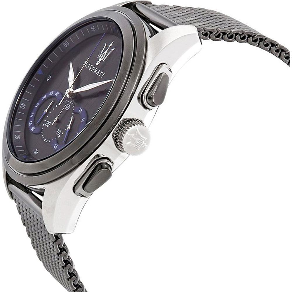 Maserati Traguardo Schwarzes Zifferblatt Edelstahl Anthrazit Herren Quarz Chronograph Uhr R8873612006