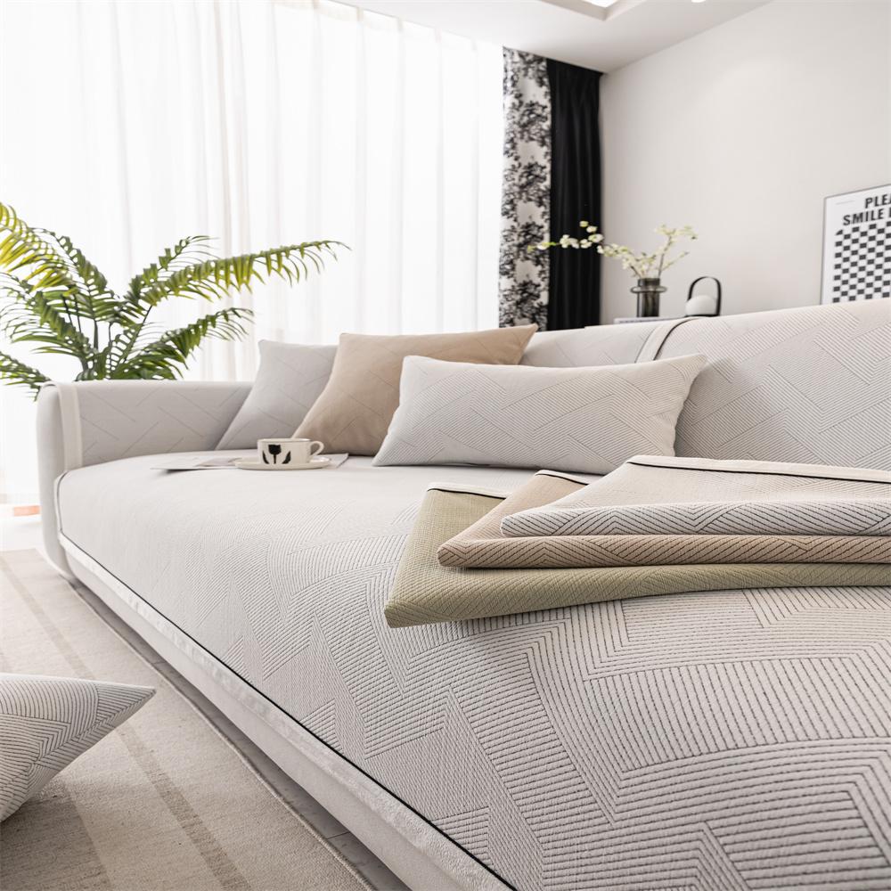 Sofakissen Plüsch Rutschfest Einfach Modern Leichter Luxus Stil Lederkissen für Vier Jahreszeiten Verdickte fleecegefütterte Sofabezug