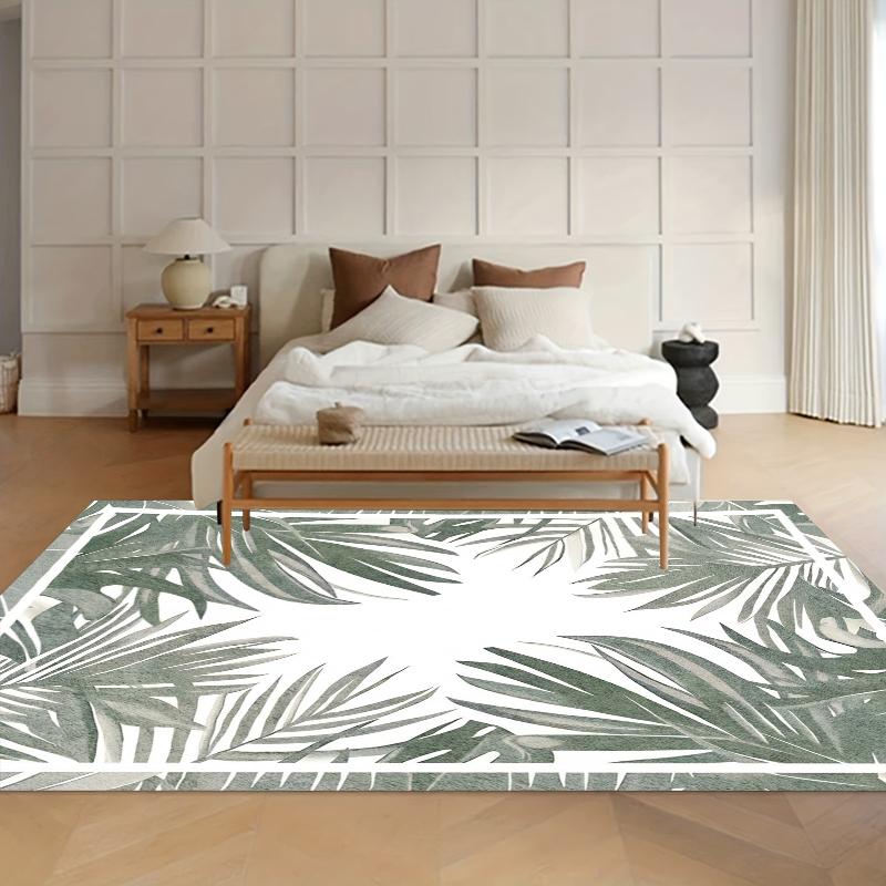 Living Room Area Rugs Palm Leaf Border Non-Slip Washable Rugs & Carpet with Vibrant Palm Leaf Motifs for Nature-Inspired Homes