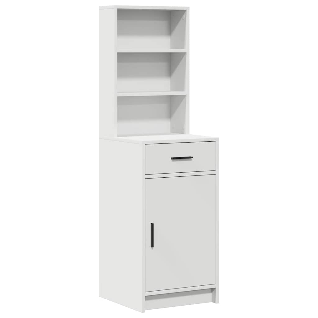 Makeup Table with Mirror Lighting 2 pcs White Particleboard