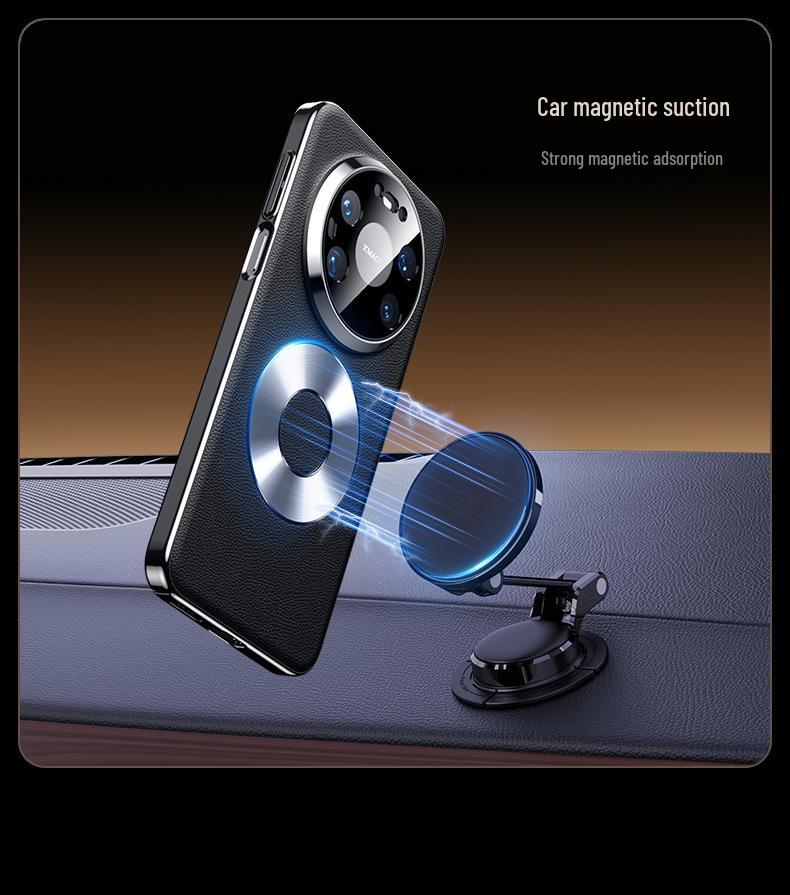 Magnetic Leather Ring Case for Huawei Mate80 Pro Max
