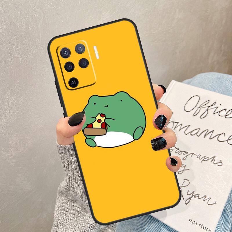 Cute Funny Frog Case For Oppo A57 A17 A77 A18 A38 A58 A78 A98 A74 A54 A94 A80 A60 A40 A96 A76 A16 A15 A5 Pro