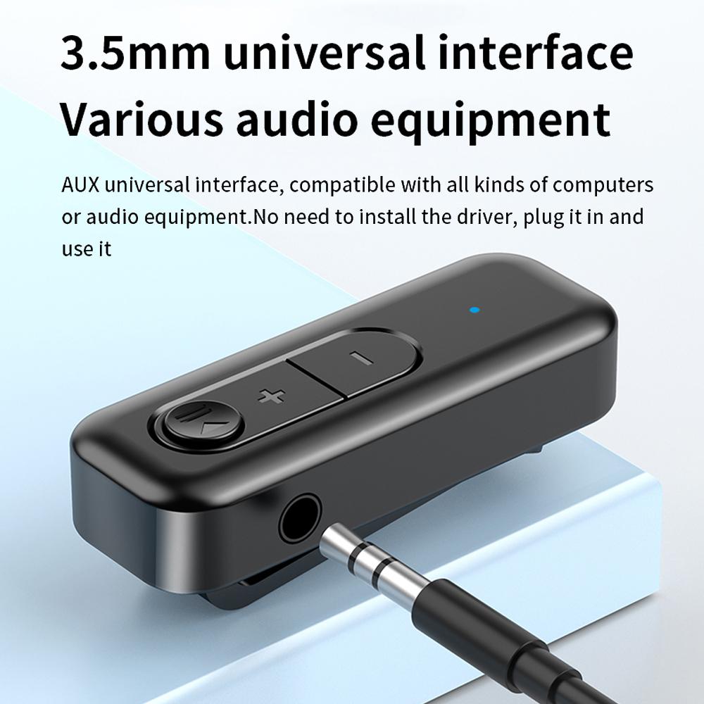 2 In 1 BT 5.3 Transmitter Receiver 3.5mm BT Adapter For TV PC Speaker Car Bluetooth Audio Receiver Transmitter