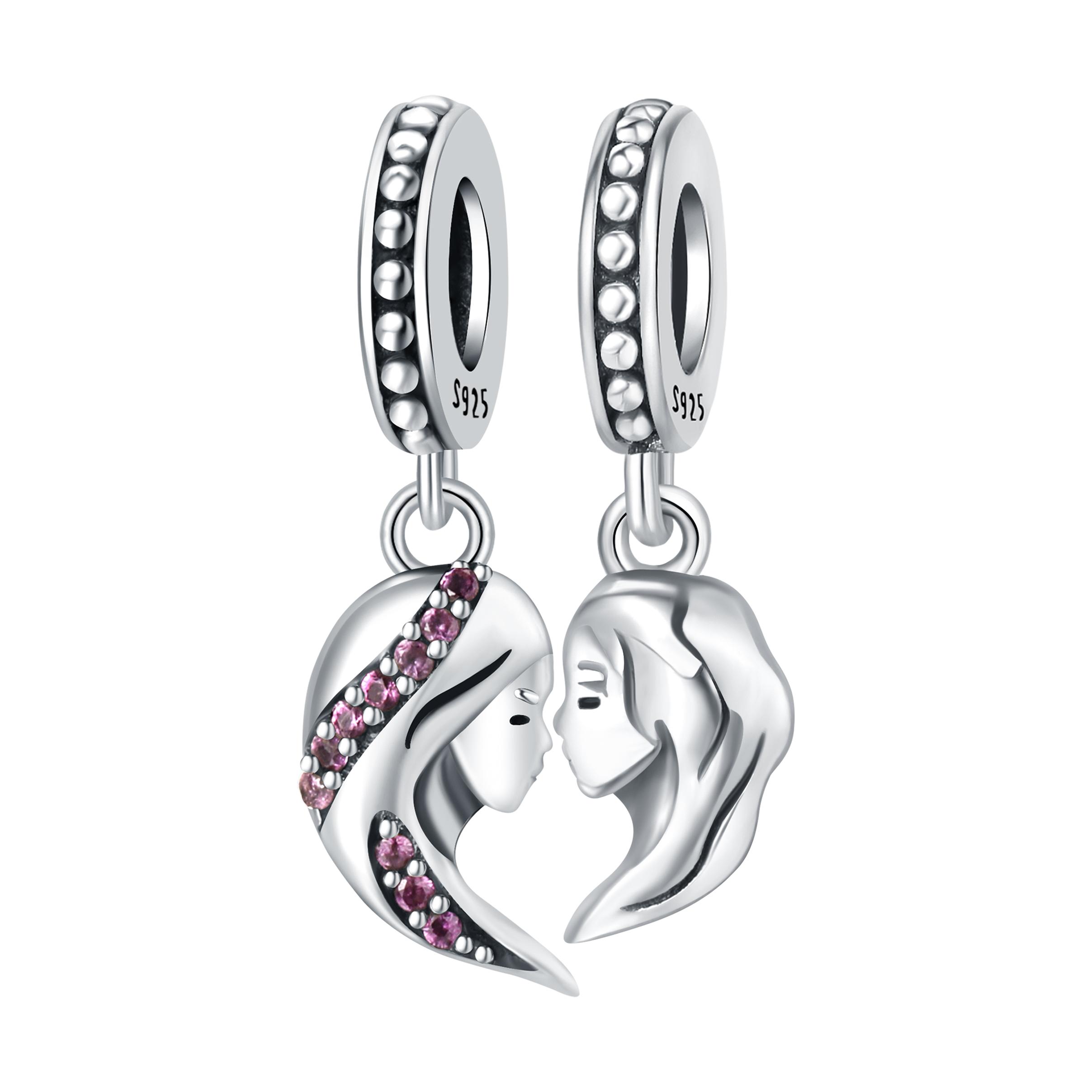 

Beads Copper Charms Original Mother-Daughter Pendant Mother S Day Beads Fit Bracelet Jewelry Diy Women Fine Gift