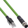 Inline Câble Réseau Industriel ®, Fiche Mâle M12 4 Broches Codée D Vers RJ45, PUR 2 M