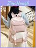 Youthful Candy Color Backpack With Fabric For School And Travel Use