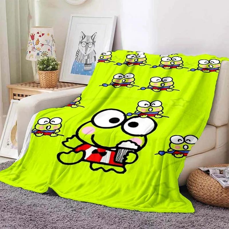 

3D Printed Big -eyed Frog Card Kero Kero Keroppi Blanket Living Room Bedroom Sofa Cover Blanket Children s Nap Sleeping Blanket 30x40in