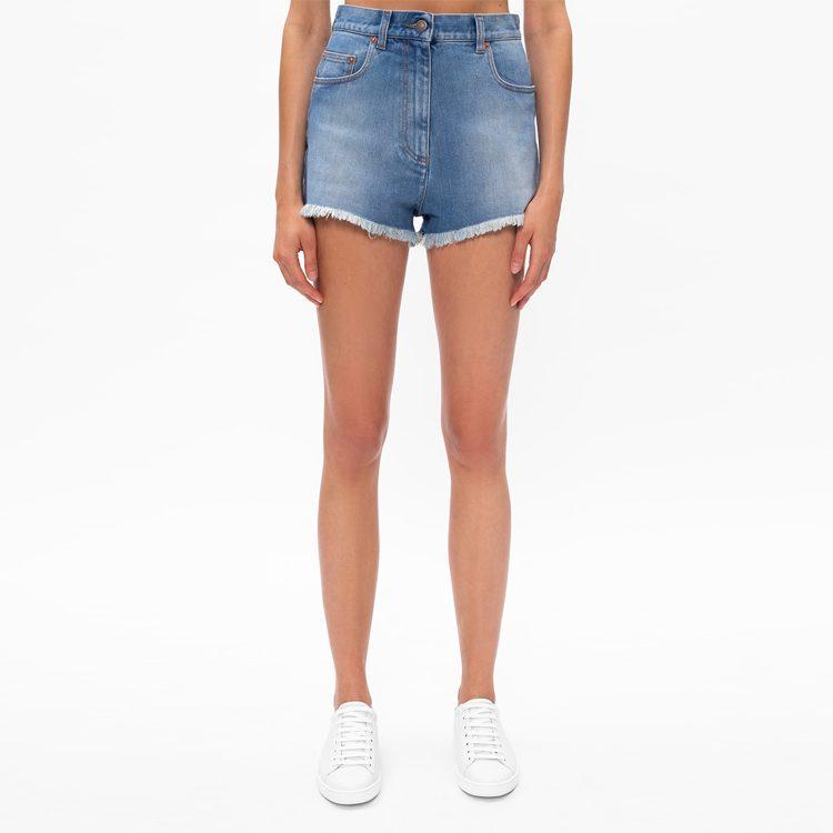 Gucci Denim Shorts Women's Blue 502779-XDBAC-4447