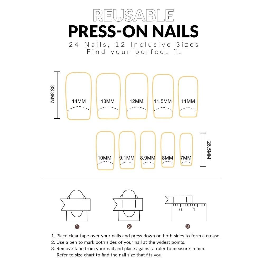 24pcs Monkey Banana Chips Decor Press On Nails Y2K French Nails Reusable Fake Nails Girls
