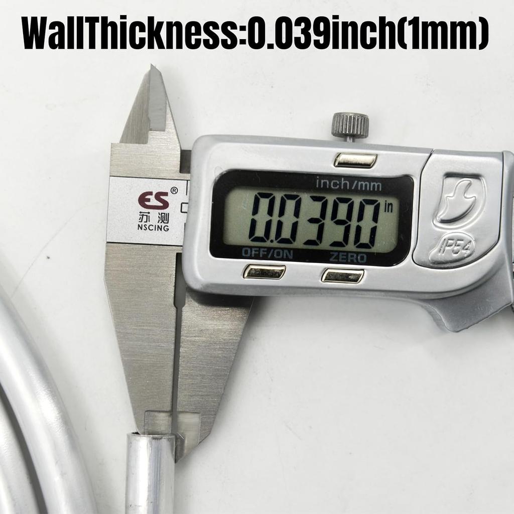 3/8" OD Aluminum Hard Fuel Line 10 Feet Hardline Tube Thickness Is 0.039"