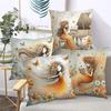 2D flat printing Girls with Flowers Design Decorative Throw Pillows Polyester pillowcase, sofa decorative cushion cov