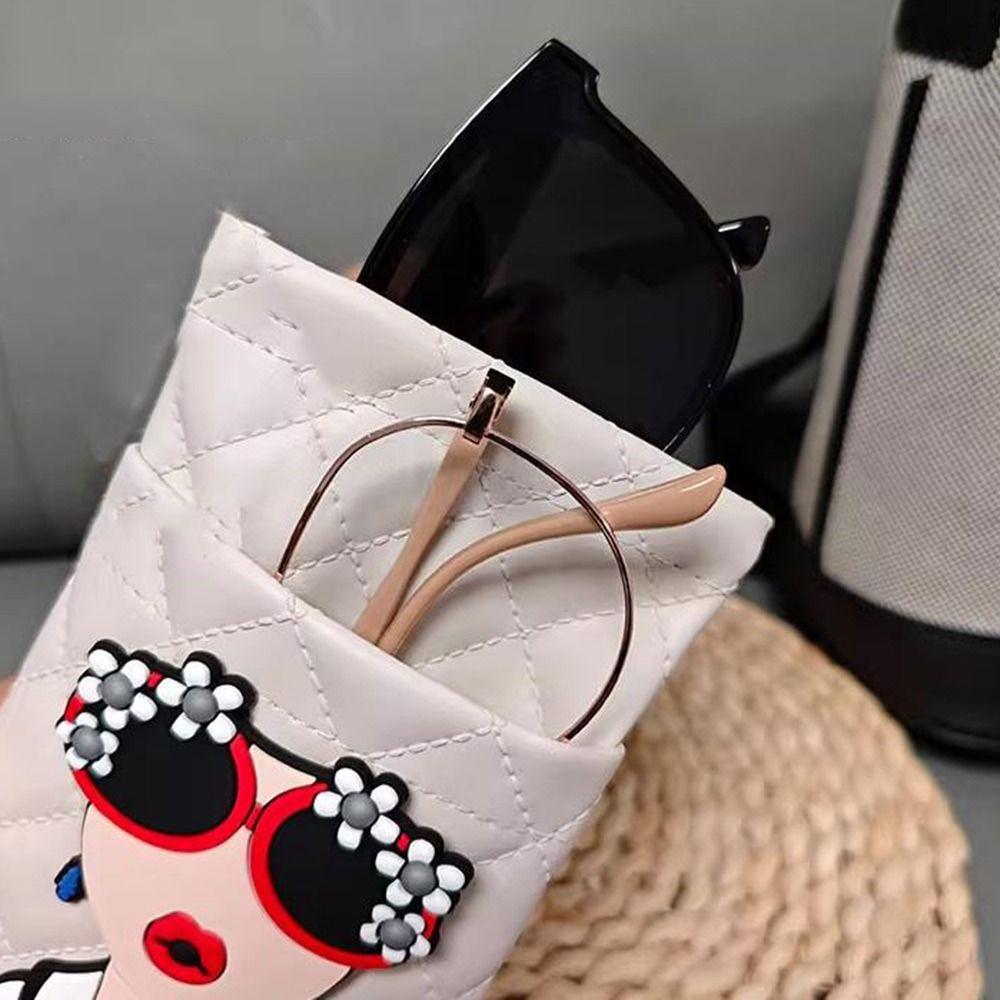 Portable Sunglasses Bag PU Leather Cosmetic Bag Gifts Double-layer Eyeglasses Pouch