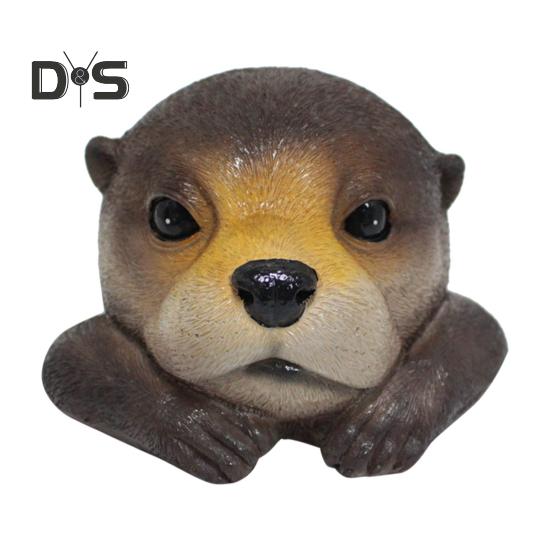 

Плавающая фигурка головы выдры, банка из смолы, статуя бобра, модель, скульптура, орнамент, открытый сад, река, пруд, бассейн, украшение для озера, подарок на день рождения A