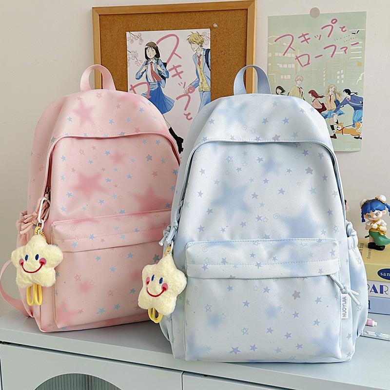 Schoolbag Korean small fresh schoolbag female college student simple versatile printed backpack lightweight large capacity high school backpack