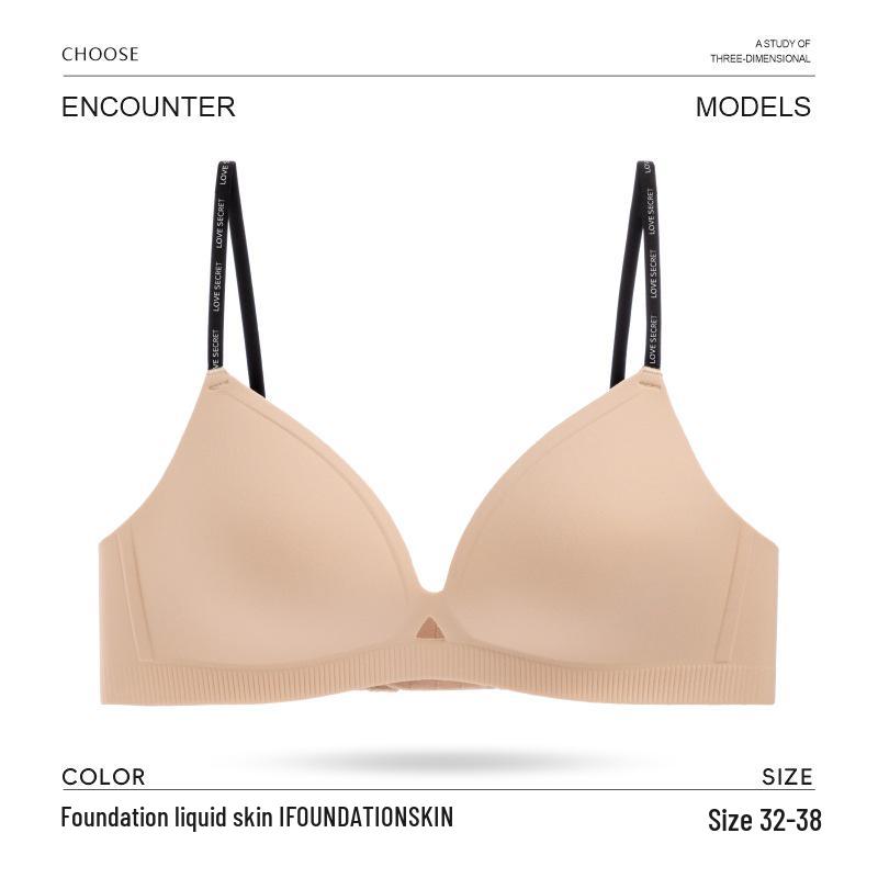 Seamless Push-Up Wire-Free Bra for Small Busts: Side Support, Anti-Sag, Sexy Thin Straps, Comfortable Fit