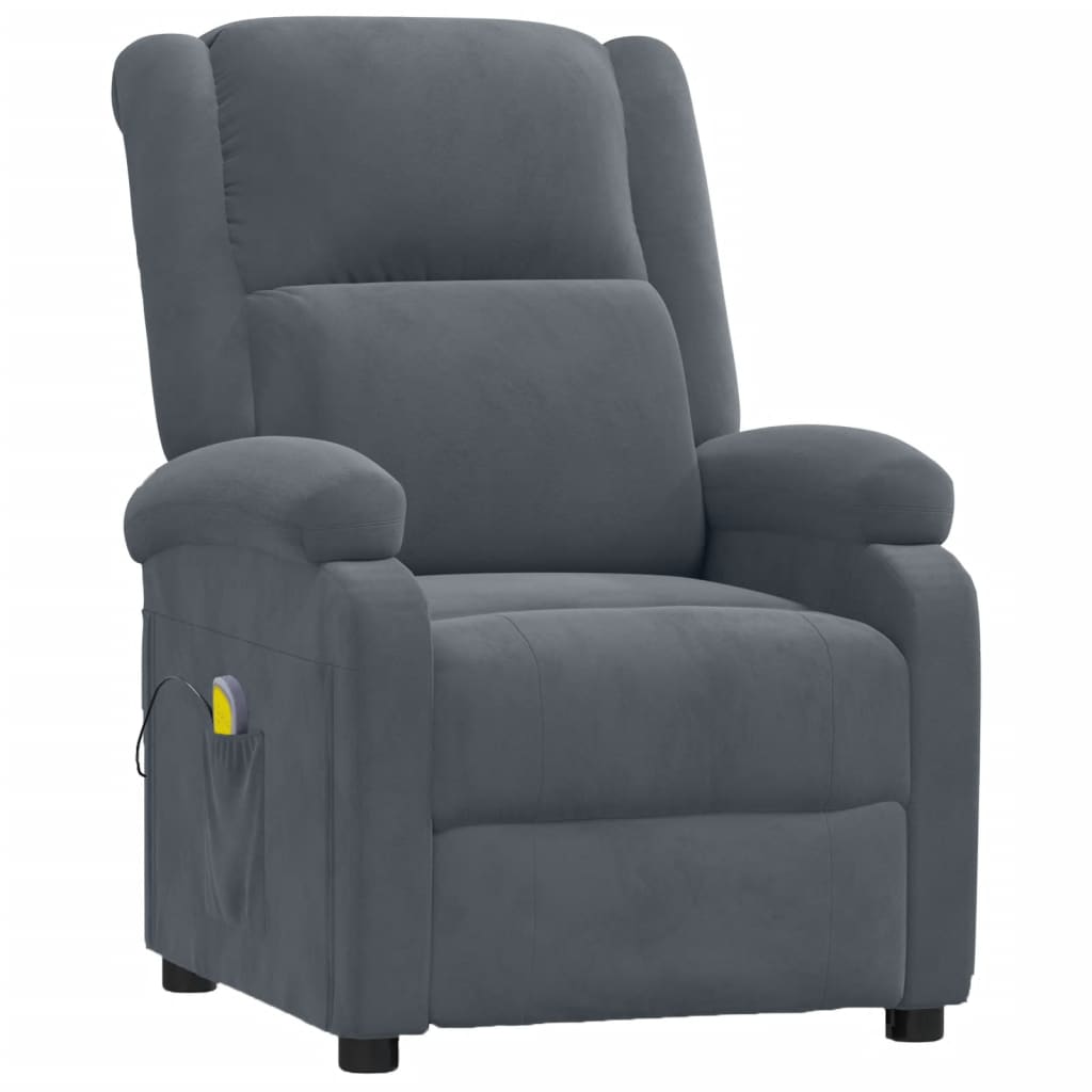 Massage Chair Dark Gray Velvet