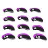 12PCS Golf Club Head Covers Neoprene Scratch Proof Golf Club Head Protector for Outdoor Black and Purple