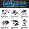 Solar 6-In-1 Powered Stem Robot Kit Diy Educational Science Experiment Building Toys Spacecraft Assembly Toy For Kids Boys Gifts