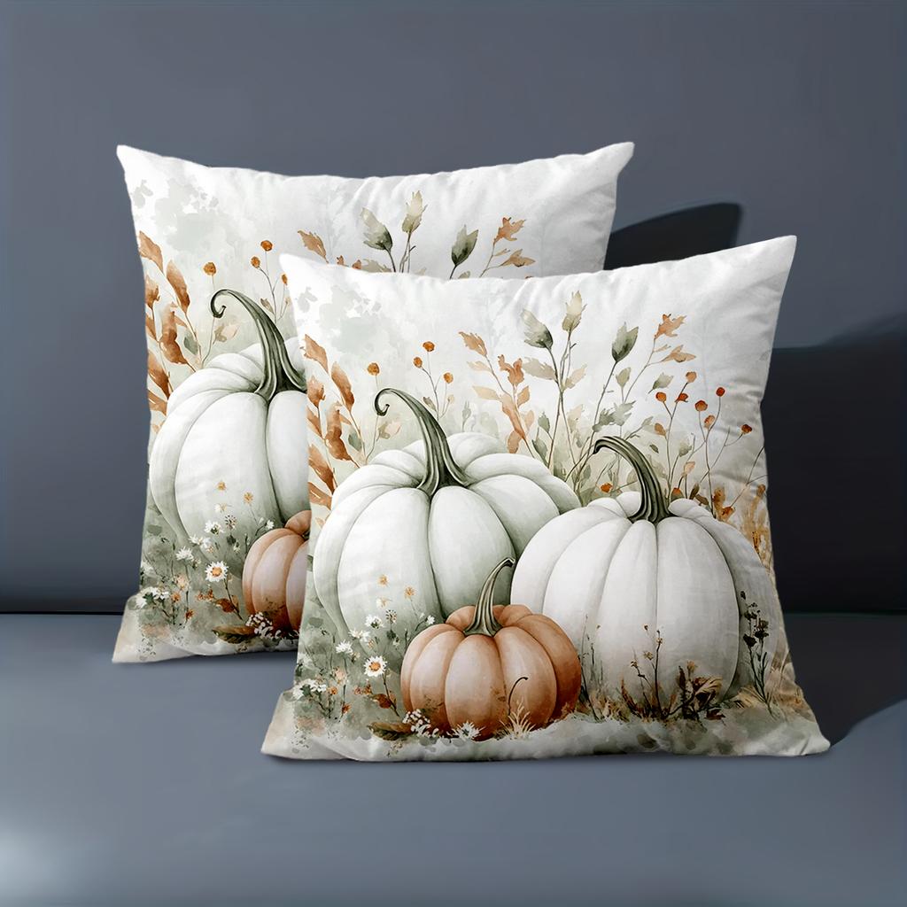 1 pieces -2D flat printing Autumn Pumpkin Pattern Decorative Throw Pillows Polyester pillowcase, sofa decorative cushion cov
