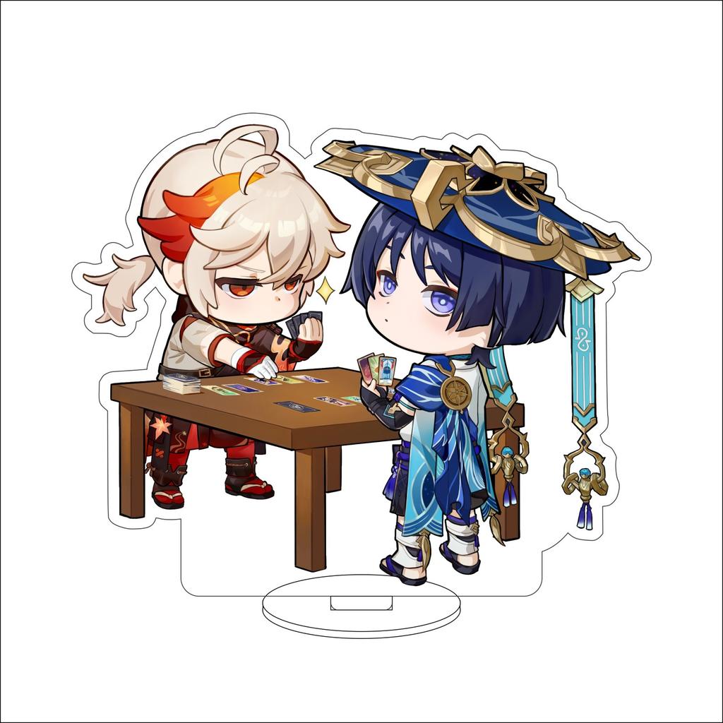 10CM Anime Genshin Impact Figure Stand Model Amamiya Wanderer Cute Desk Decor Standing Sign Gifts