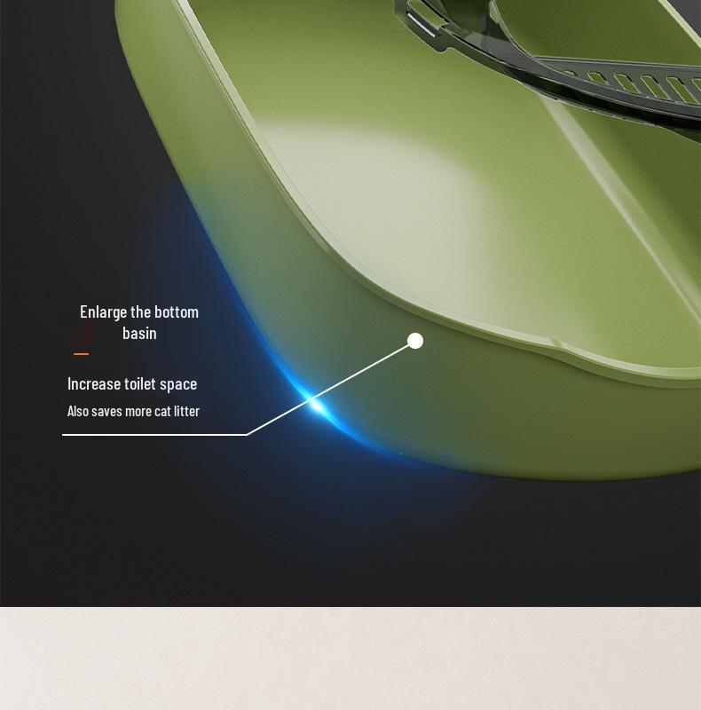 Extra Large High-Sided Cat Litter Box - Anti-Splash, Thickened Design