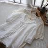 Korean Lace Jacquard Tie-Up Bubble Sleeve Women's Shirt - Summer 2025 Collection