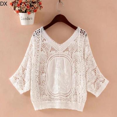 DX- S Summer Thin Cropped Sleeve Coat Jacket Hollow