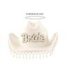 Fringed Pearl Bride Cowboy Hat for Female BrideToBe Bride Cowboy Hat Bachelorettes Party Headwear Wedding Celebration Hat