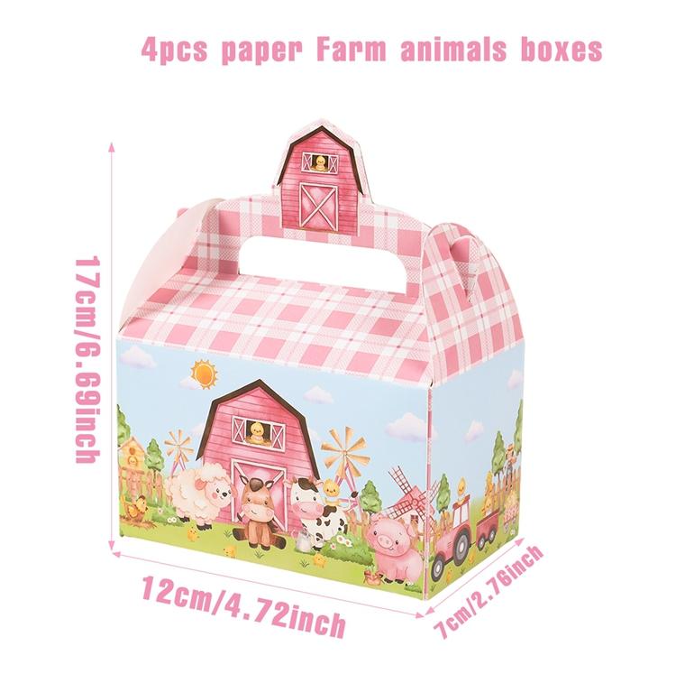 

Коробка с фермерскими конфетами Подарочная коробка с фермерской коровкой Товары для вечеринки по случаю дня рождения Сумка с фруктами Коробка для печенья Торт Детские украшения для вечеринки по случаю рождения ребенка As picture