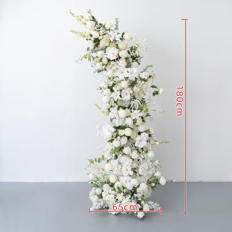 White Horn Artificial Floral Art Wedding Arch for Photography & DIY Decorations