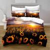 Sunflower Duvet Cover Set Yellow Flowers Lush Sunflowers In The Field Bedding Set Microfiber Botanical Floral Print Quilt Cover