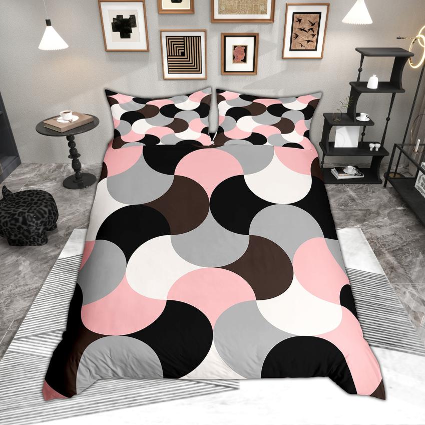 

Comforter Homewish Modern Abstract Geometry Minimalist Bedding Set Contemporary Spiral Bed Set Aesthetic Comforter (quilt)-EU Single(135*200cm)3pcs