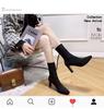 Fashion Elastic Boots Women's Short Boots 2026 Spring and Autumn New Knitted High Heels Women's Boots
