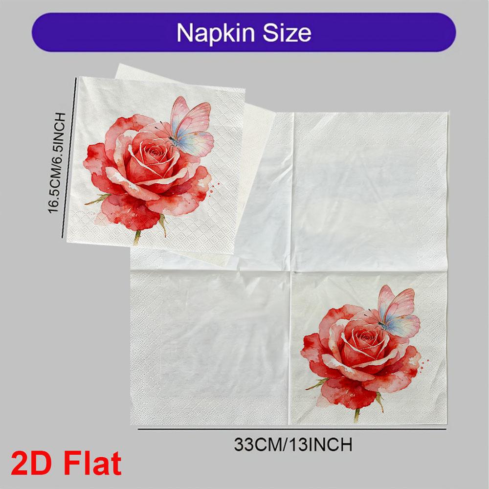 20pcs Disposable Napkins with Little Flower Pattern Print for Wedding,Parties,and Daily Use for Thanksgiving Fall Christmas Table Decoration