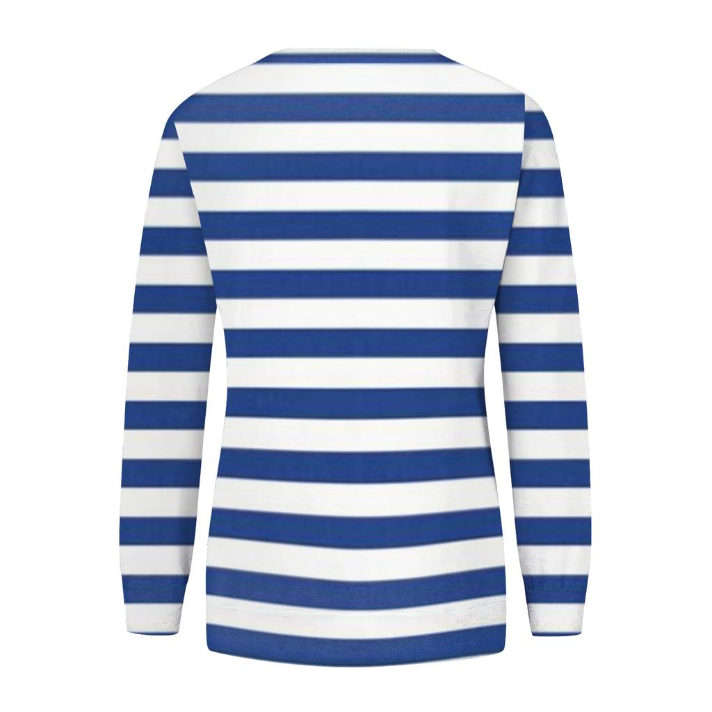 Felpa da Donna alla Moda Casual a Maniche Lunghe con Stampa Natalizia al Collo