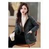 Red Loose Fit Short Puffer Coat for Women Winter Fashion Lightweight Slimming Cotton Jacket