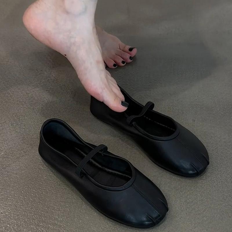 Design de Outono Sapatos Bailarinas Femininas Moda Conforto Estilo de Rua Sola Macia Vestido Feminino Couro Sapatos Mary Jane