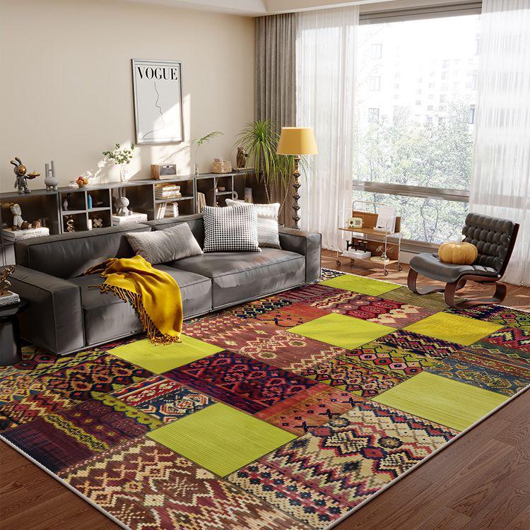 High-Grade French Retro Living Room Rug | Stain-Resistant American Sofa Blanket & Bedroom Floor Mat
