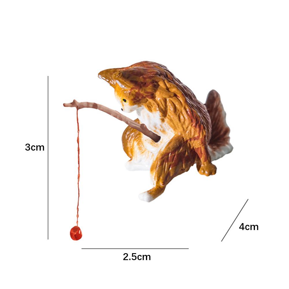 1/5pcs Cute Fishing Cat Ornaments Resin Fish Landscaping Mini Statue Cartoon Figurine Miniatures DIY Handcraft Home Decorations