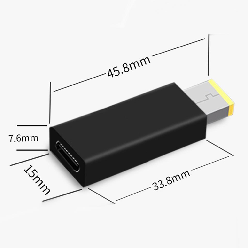 Type-C Female to Square for DC Male PD Power Charger Connector for Thinkpad Laptop for DC Power Converter
