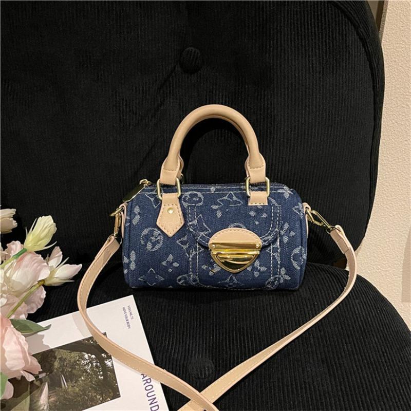 Denim portable pillow bag women's presbyopia messenger bag niche trend retro shoulder bag trendy women's bag