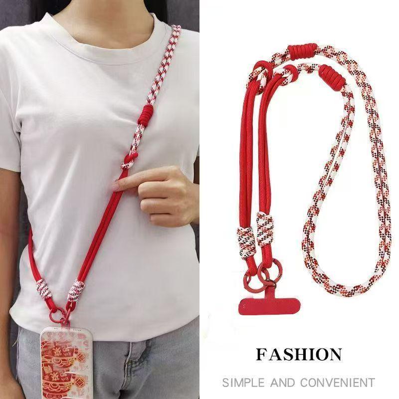 Multifunctional Color Block Phone Lanyard – Detachable Crossbody, Neck, and Wrist Design