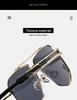 Trendy Euro-American Metal Double Bridge Irregular Sunglasses - Stylish, Casual, Versatile Sun Protection